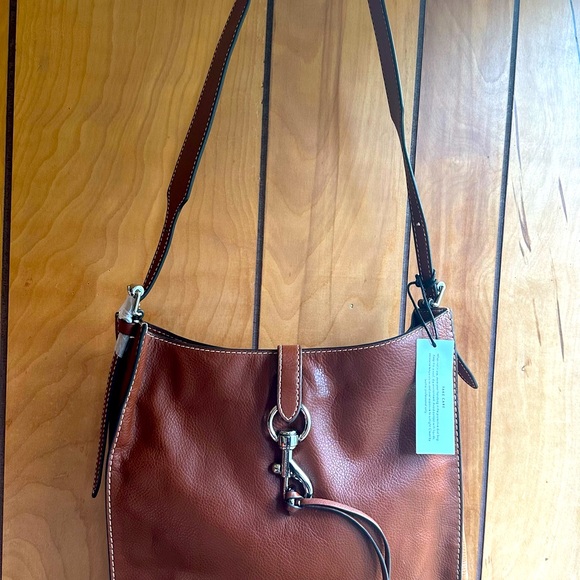 NWT REBECCA MINKOFF Megan Leather Tote Bag, Color DK Brown